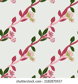 Abstract flower seamless pattern. Creative floral wallpaper. Naive art style. Hand drawn plants endless backdrop. Design for fabric, textile print, wrapping paper, cover. Vector illustration