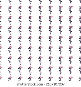 Abstract flower seamless pattern. Creative floral wallpaper. Naive art style. Hand drawn plants endless backdrop. Design for fabric, textile print, wrapping paper, cover. Vector illustration