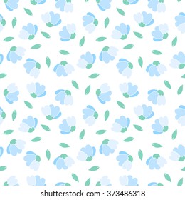 Abstract flower seamless pattern. Cute floral background.