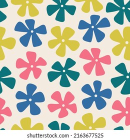Abstract flower seamless pattern design. Perfect for summer and spring invitations, textile or just when you need a happy vibe! 