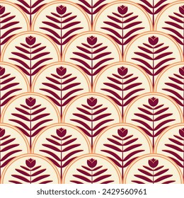 abstract flower seamless pattern floral motif traditional art deco fan pattern for fabric home wear carpets background surface design packaging vector illustration