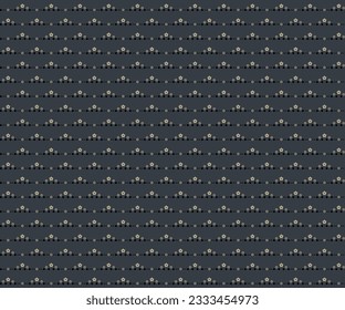Abstract flower seamless pattern with geometric mini flower,circle n dot in light brown and black on hazy blue background.Vector illustration for masculine male shirt lady’s dress cloth fabric 