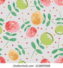 Abstract flower seamless pattern grey background Ornate seamless pattern with the leaves. Seamless pattern can be used for wallpaper, textile