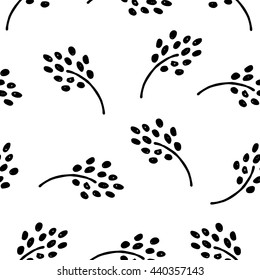 Abstract flower seamless pattern. illustration isolated on white background