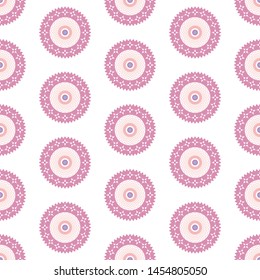 Abstract flower seamless pattern. Oriental floral shapes on white background. Africa decoration style illustration