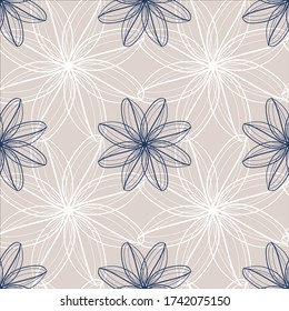 Abstract flower seamless pattern in pastel color. Can use for print, template, fabric, presentation, textile, banner, poster, wallpaper, digital paper.