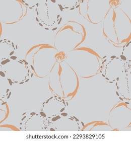 Abstract flower as seamless pattern. Suit for textile, illustration, fabric print, wallpaper.