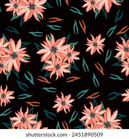 Flor Abstractas, Patrón sin costura, Flor tradicional, Fondo de pantalla, ilustración, Étnico, Telón de fondo, Vector, Hermoso, impresión digital