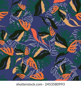 Abstract Flower, Seamless Pattern, Traditional Flower, Wallpaper, illustration, Ethnic, Backdrop, Vector, Beautiful, Dijital print