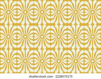 Abstract flower seamless pattern. Trendy botanical patternt, hippie style. Vector illustration.