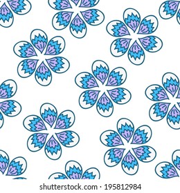 Abstract flower seamless pattern. Vector wallpaper, background 