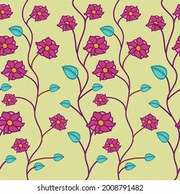 Abstract Flower Seamless Pattern Vector for Your Background