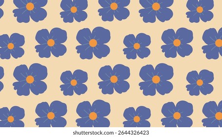 Abstrato flor padrão sem emenda, Vetor ilustração desenhado à mão elemento floral botânico, fundo de flor Doodle, papel de parede de flores de polca bonito.