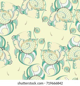 Abstract flower. Seamless vector, easy to change color. This pattern is suitable for fabrics, t-shirts, gift wrapping, postcards and other printing surfaces.