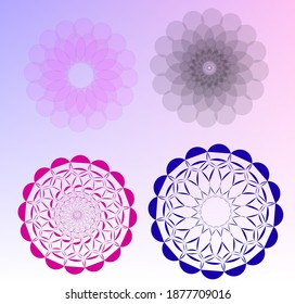 abstract flower set template for decorations