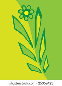 Abstract flower in shades of green. Vector illustration