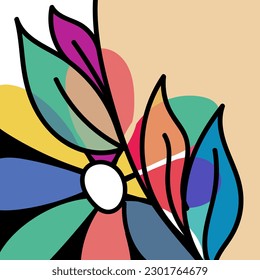 abstract flower shape background. trendy floral style and summer design