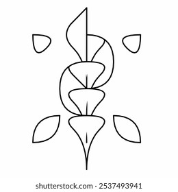 Abstract Flower Shape in Black and White