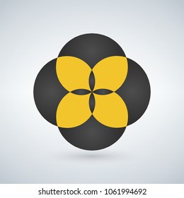 Abstract flower shape concept. Can be used for ui, apps, web, Logo idea. Vector illustration isolated on modern background.
