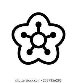 Abstract Flower Shape with Connected Circular Node Elements