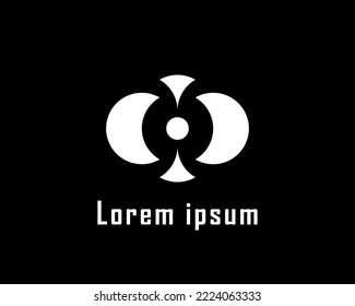 Abstract flower shape geometric logo design. Vector illustration.