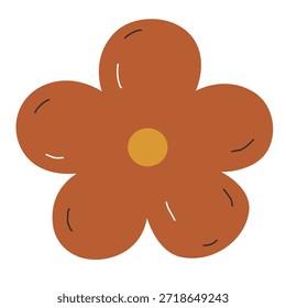 Forma de flor Abstractas en estilo dibujado a mano para diseños lindos y acogedores. Ideal para pegatinas, gráficos para niños, marcas y decoración.