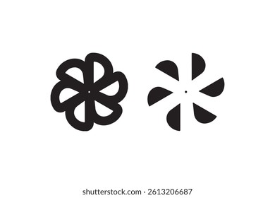 Abstract flower shape icon with six petals Vector