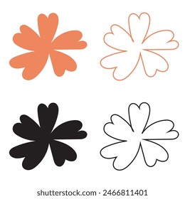Abstract Flower Shape. isolated on white background. Vector illustration. EPS 10