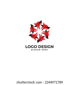 Abstract Flower shape Logo Design Vector Illustration