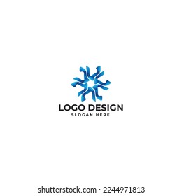 Abstract Flower shape Logo Design Vector Illustration