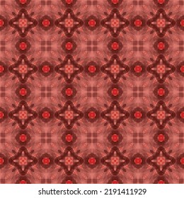 Abstrakte Blumen formen rote Farbe nahtlose Muster Hintergrund, ethnische Gewebe Illustration Kunst Grafik Dekoration Mode.