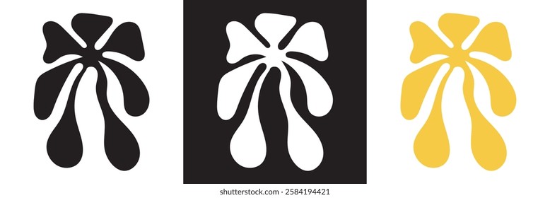 Abstract Flower Shape vector. isolated on white and black background. vector illustration. EPS 10