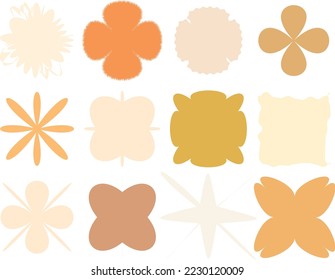 Abstract flower shapes in pastel creamsical dreamy color palettes