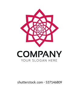 Abstract flower sign icon vector logo design