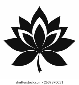 Abstract flower silhouette design on a clean white background. Minimalist floral art for backgrounds, invitations, or decorative elements. Simple, elegant, and versatile design.