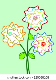 abstract flower simple color