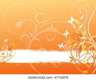 abstract flower spring illustration vector orange white background