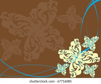 abstract flower spring illustration vector brown background