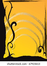 abstract flower spring illustration vector yellow black background