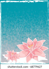 abstract flower spring illustration vector frame card