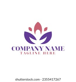 Abstract flower sprout star logo design template
