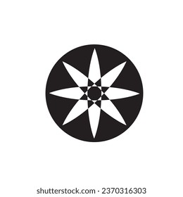 abstract flower star icon logo design.
