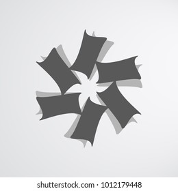 Abstract flower star icon. Vector design element.
