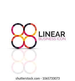 Abstract flower or star, linear thin line icon. Minimalistic business geometric shape symbol created with line segments. Vector illustration