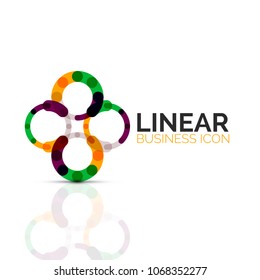 Abstract flower or star, linear thin line icon. Minimalistic business geometric shape symbol created with line segments. Vector illustration