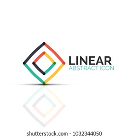 Abstrakte Blume oder Sterne minimalistische lineare Ikone, dünne geometrische flache Symbol für Business Icon Design, abstrakte Taste oder Emblem. Vektorgrafik einzeln auf Weiß, erstellt mit Farbsegmenten