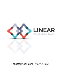 Abstrakte Blume oder Sterne minimalistische lineare Ikone, dünne geometrische flache Symbol für Business Icon Design, abstrakte Taste oder Emblem. Vektorgrafik einzeln auf Weiß, erstellt mit Farbsegmenten