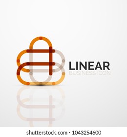Flor abstracta o estrella icono lineal minimalista, símbolo plano geométrico de línea delgada para el diseño de iconos de negocios, botón abstracto o emblema. Ilustración vectorial aislada en blanco creada con segmentos de color