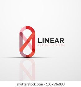 Abstrakte Blume oder Sterne minimalistische lineare Ikone, dünne geometrische flache Symbol für Business Icon Design, abstrakte Taste oder Emblem. Vektorgrafik einzeln auf Weiß, erstellt mit Farbsegmenten