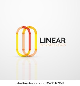 Abstrakte Blume oder Sterne minimalistische lineare Ikone, dünne geometrische flache Symbol für Business Icon Design, abstrakte Taste oder Emblem. Vektorgrafik einzeln auf Weiß, erstellt mit Farbsegmenten